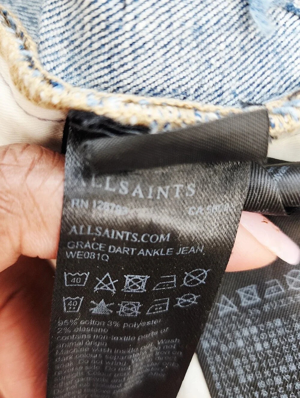 All Saints Grace Dart Ankle Jeans Pants